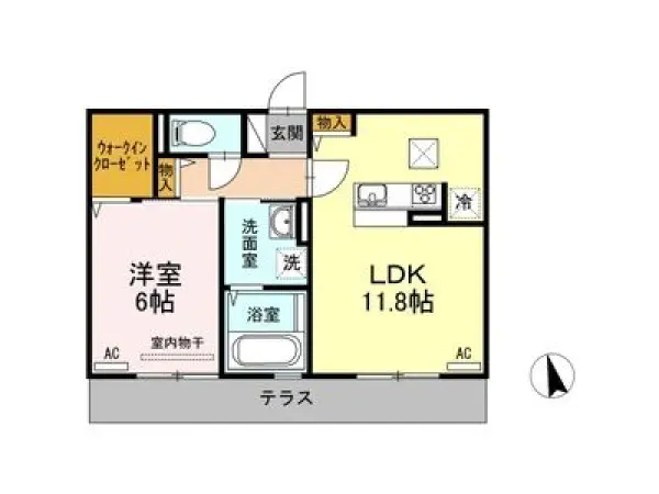 106号室の間取り図