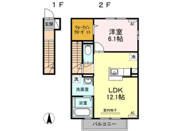 201号室の間取り図