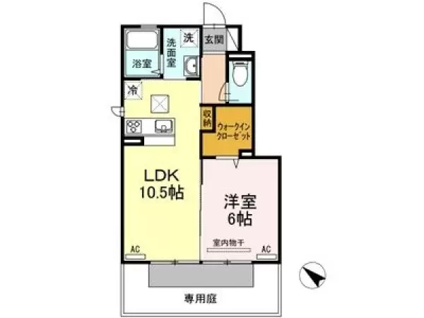 106号室の間取り図