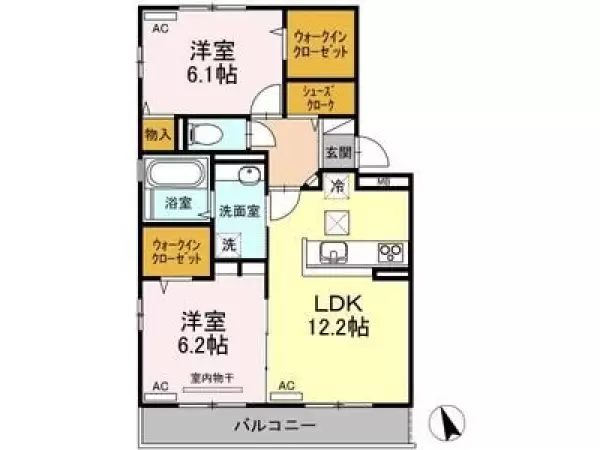 106号室の間取り図