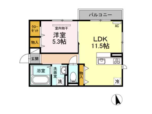 201号室の間取り図