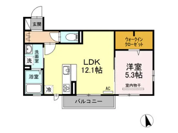 202号室の間取り図