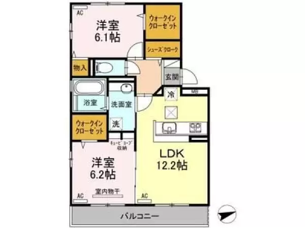106号室の間取り図