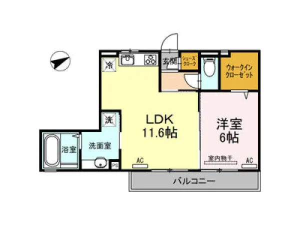 206号室の間取り図