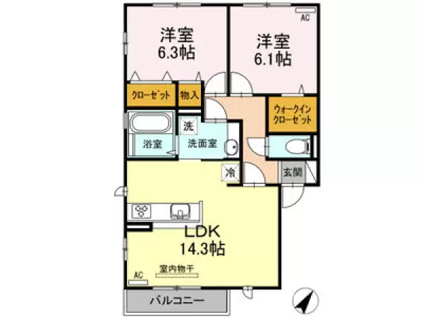 201号室の間取り図