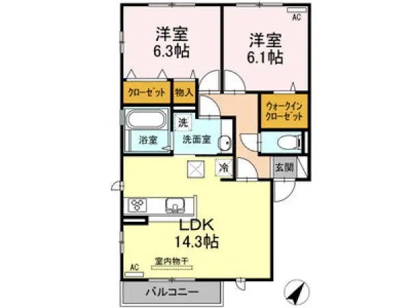 101号室の間取り図