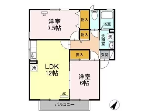 201号室の間取り図