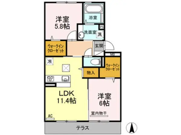 102号室の間取り図