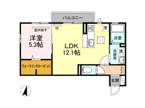 102号室の間取り図
