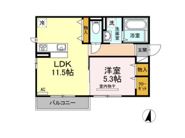 201号室の間取り図