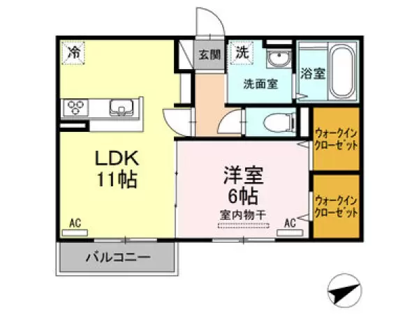 202号室の間取り図