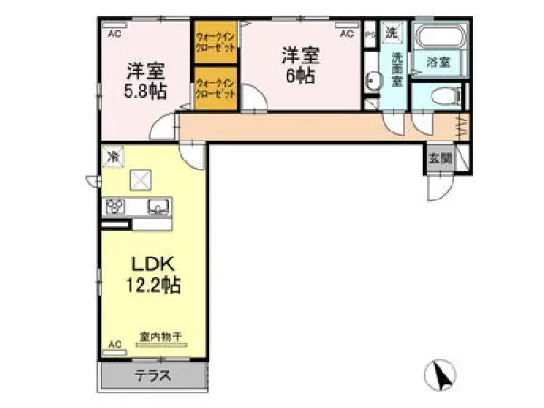 102号室の間取り図