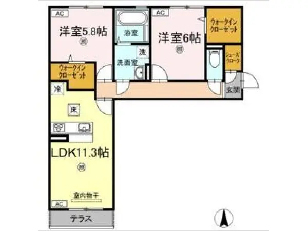 106号室の間取り図