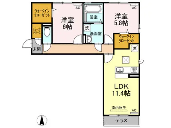 110号室の間取り図