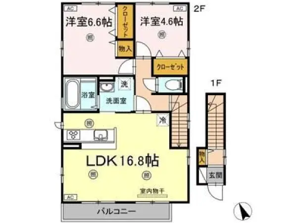 201号室の間取り図