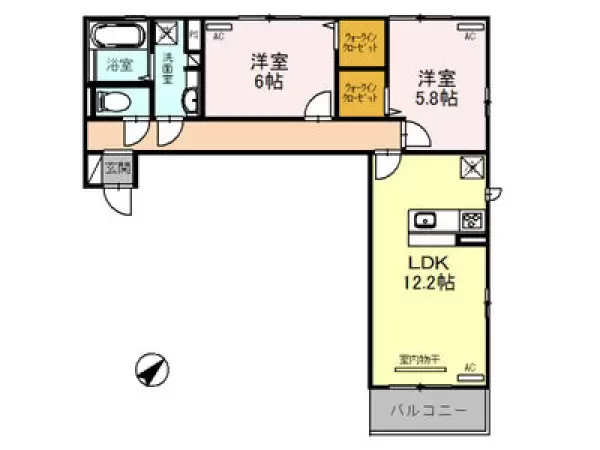 203号室の間取り図
