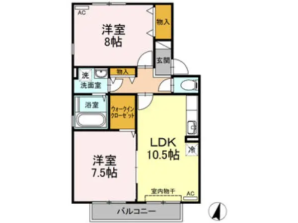 202号室の間取り図