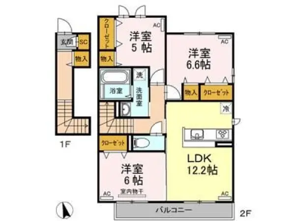 201号室の間取り図