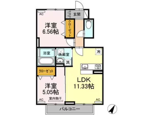 102号室の間取り図