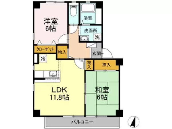 204号室の間取り図