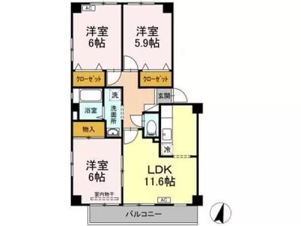 303号室の間取り図