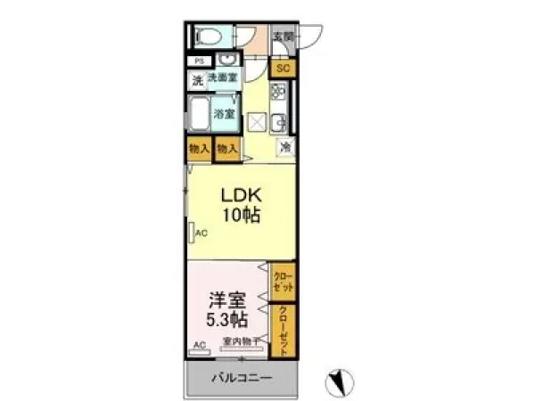 102号室の間取り図