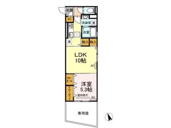 103号室の間取り図