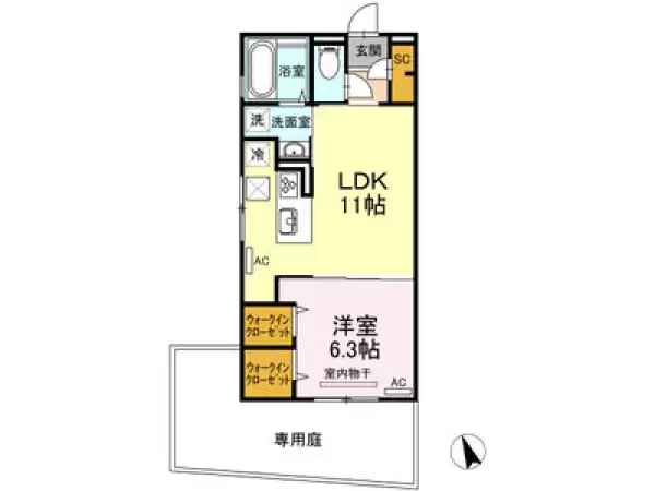 105号室の間取り図
