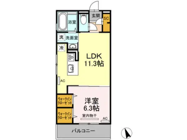 205号室の間取り図