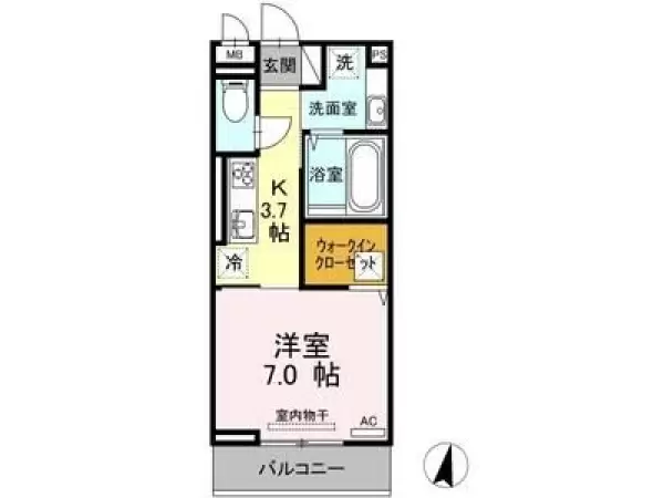 102号室の間取り図