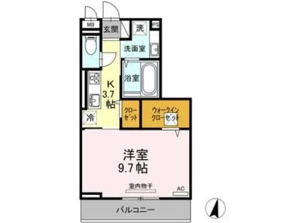 106号室の間取り図