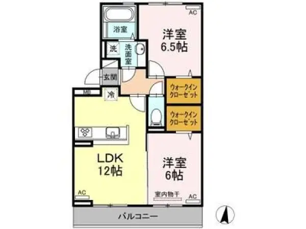 206号室の間取り図