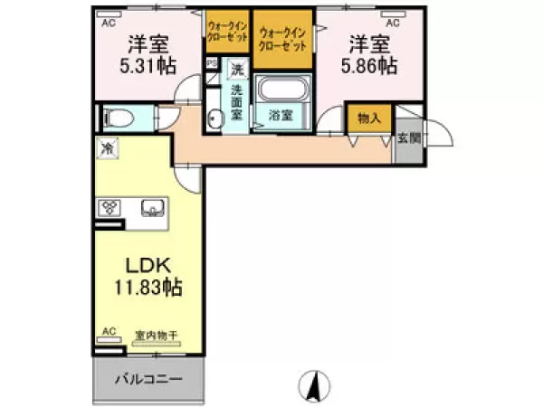 305号室の間取り図