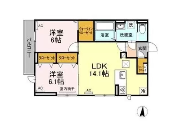 101号室の間取り図