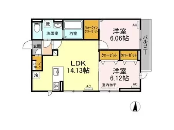 205号室の間取り図