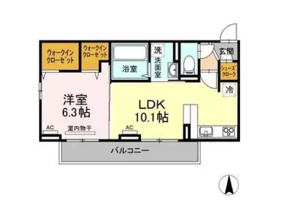 303号室の間取り図