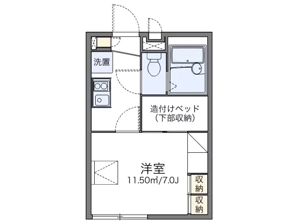 206号室の間取り図