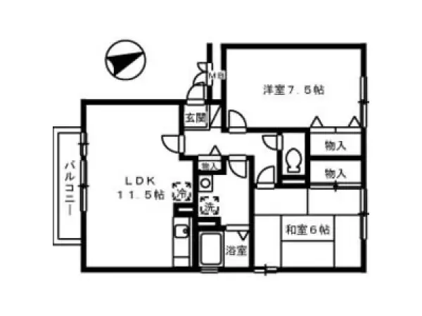 202号室の間取り図