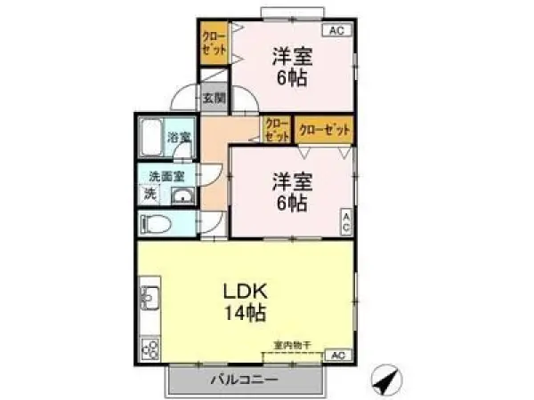 201号室の間取り図