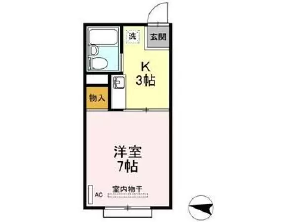206号室の間取り図