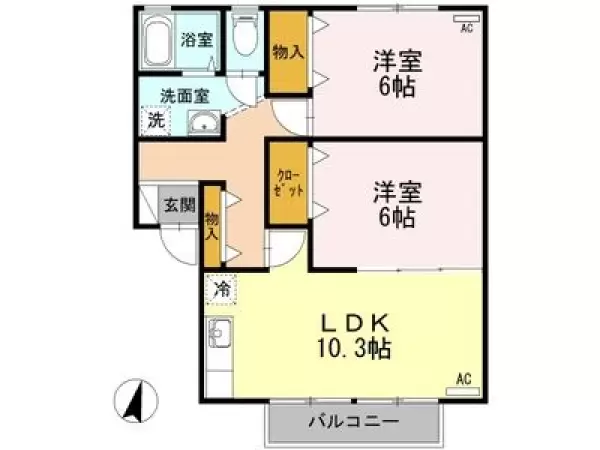 202号室の間取り図