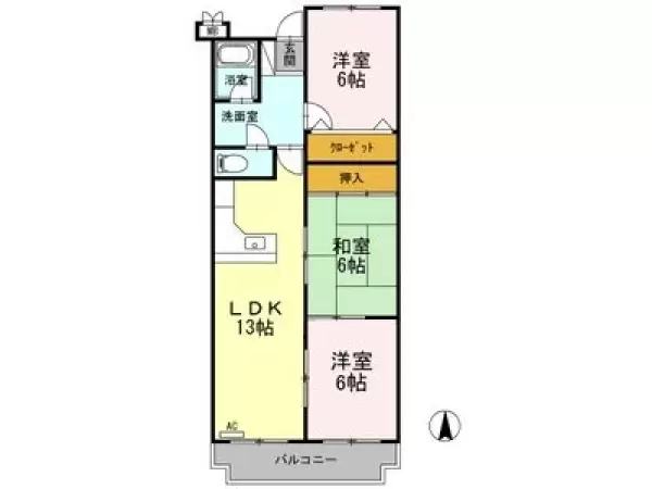 201号室の間取り図