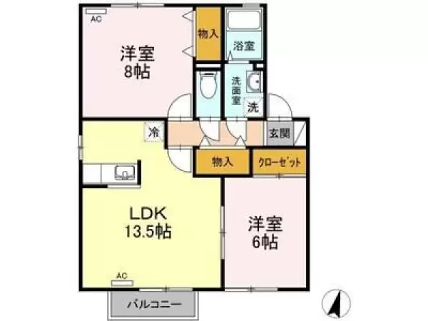 202号室の間取り図