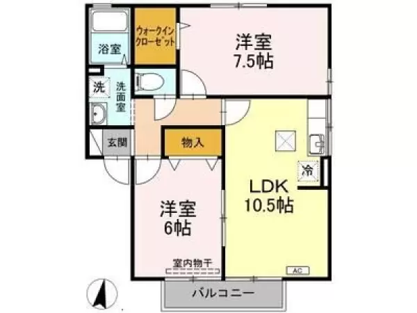 102号室の間取り図