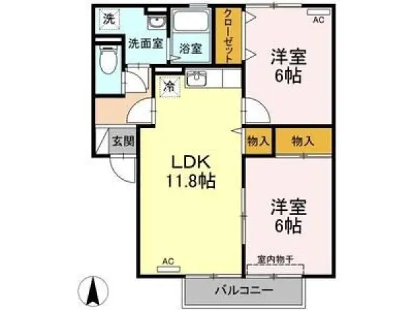 102号室の間取り図