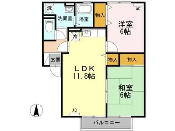 205号室の間取り図
