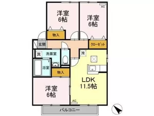 101号室の間取り図