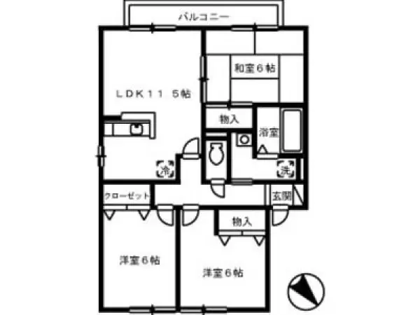 201号室の間取り図