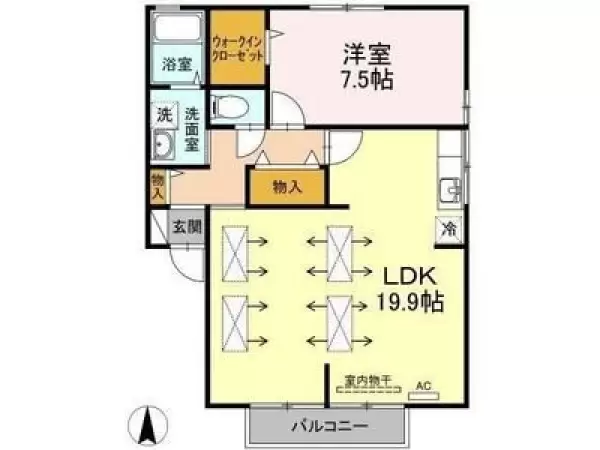202号室の間取り図