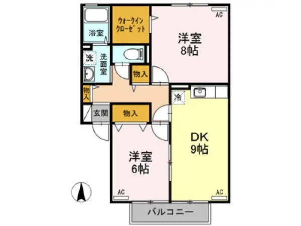 202号室の間取り図